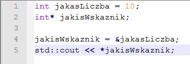 > Użycie Wskaźnik musi mieć podany typ, na jaki wskazuje. 1. deklaracja zmiennej całkowitoliczbowej 2.