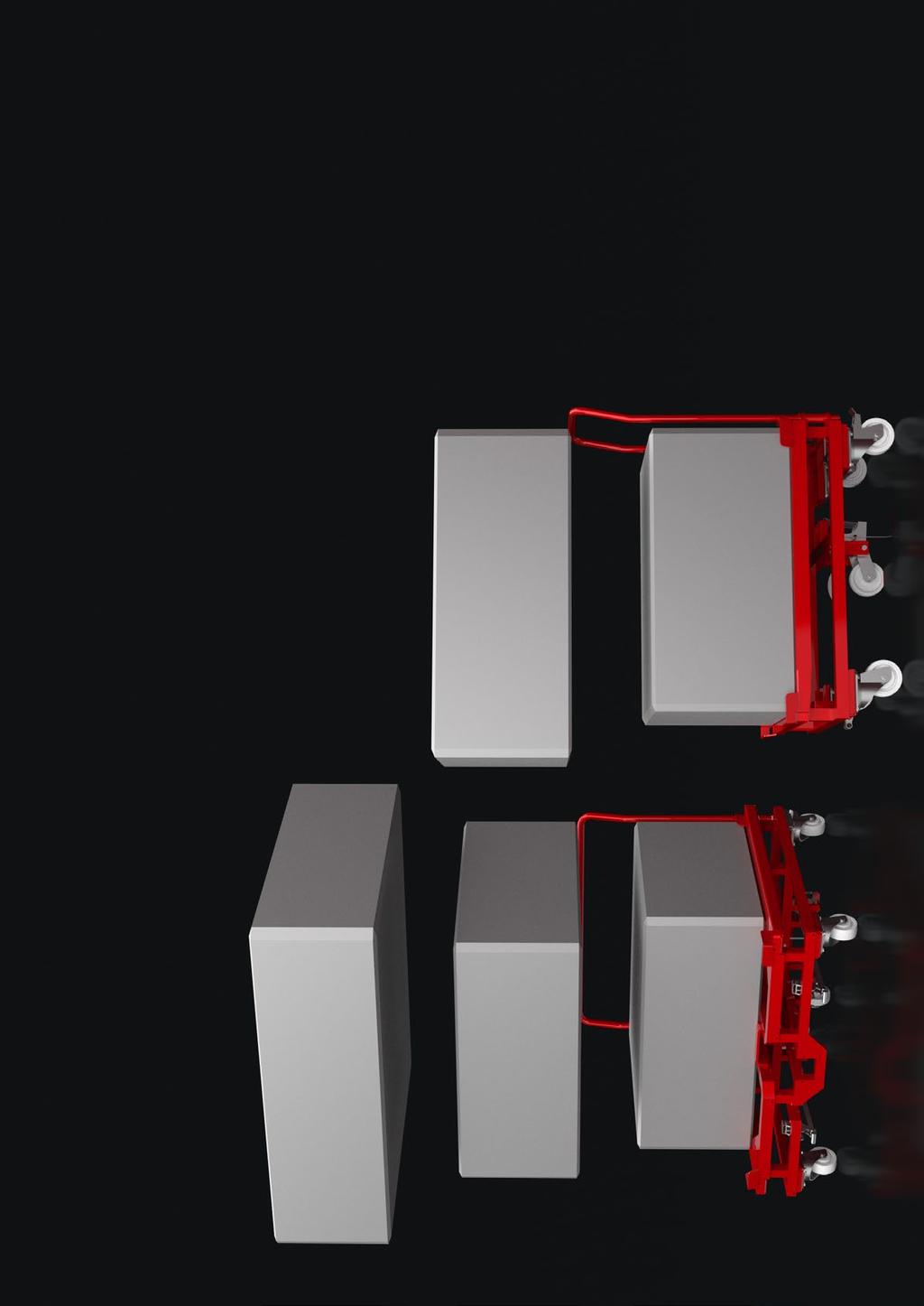 ABILITY TO TRANSPORT DIFFERENT TYPES OF CONTAINERS The single E-Liner platform is able to transport diff erent containers without any special adjustments.