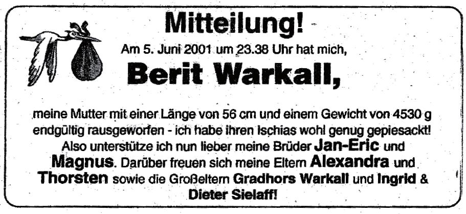 190 BERND SPILLNER jedoch wichtige kommunikative Funktionen dieses Anzeigentyps nicht identifiziert. Die Fröhliche-guten-Tag-Anzeige muss jedenfalls nicht zwangsläufig fröhlich sein.