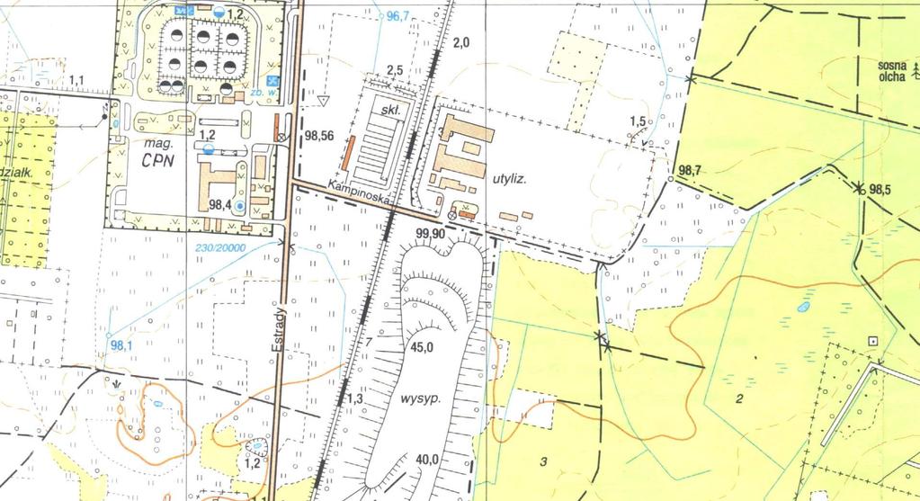 przeciwfiltracyjna / cut-off wall barrier RYSUNEK 1. Lokalizacja składowiska w Radiowie wraz z punktami monitoringu wód FIGURE 1.