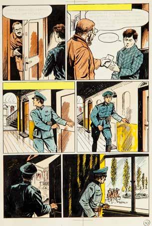 10 MIECZYSŁAW WIŚNIEWSKI (1925-2006) "Kapitan Kloss", cz. X, Kurierka z Londynu, plansza komiksowa nr 10, 1971-73 r.