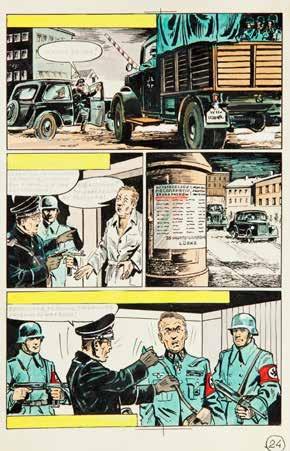 12 MIECZYSŁAW WIŚNIEWSKI (1925-2006) "Kapitan Kloss", cz. XIV, Żelazny krzyż, plansza komiksowa nr 24, 1973 r.