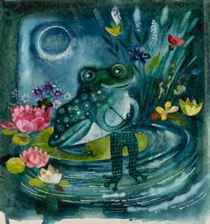 69 EWA SALAMON (1938-2011) Żaba szydełkująca śpioszki dla kijanek - okładka do "Świerszczyka",