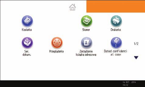 2. Getting Started Jak korzystać z [Ekranu głównego] Na ekranie [Ekran główny] są wyświetlane ikony wszystkich funkcji.