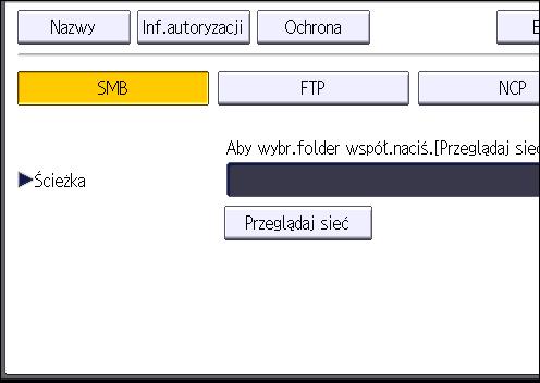 Podstawowe czynności wykonywane podczas skanowania do folderu 5. Naciśnij przycisk [Określ inne inf. autoryzacji] po prawej stronie opcji Autoryzacja folderu.