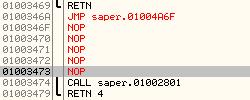 Wpisujemy tu adres naszej funkcji odpowiedzialnej za zapisywanie ilości min do zmiennej. Adres tej funkcji to: 100346E.