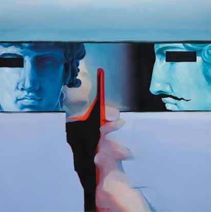 14 RAFAŁ KNOP (ur. 1970 r.) Apollo I, 2015 r. olej/płótno, 95 x 95 cm sygnowany śr. d.