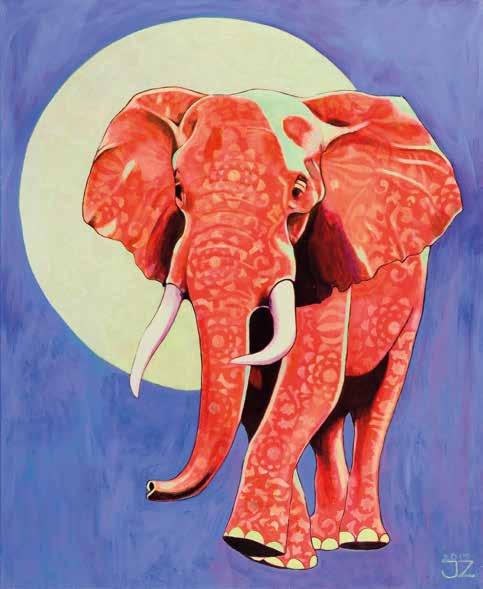 61 JANINA ZABOROWSKA (ur. 1978 r.) Słoń, 2015 r. akryl/płótno, 110 x 90 cm sygnowany p.d.
