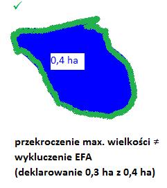 Rys. 7 Przykład zmiany w możliwości deklarowania obiektów EFA Zatem w ramach weryfikacji lokalizacji konieczne będzie sprawdzenie, czy deklarowany element nie jest fragmentem obiektu przekraczającego