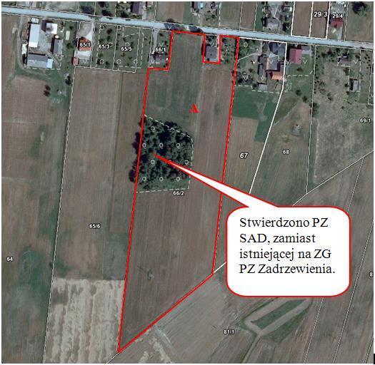 Uwaga: Sytuacją szczególną będzie zmiana istniejącego typu pola zagospodarowania na inny typ, np. pole zagospodarowania typu Las na Sady.