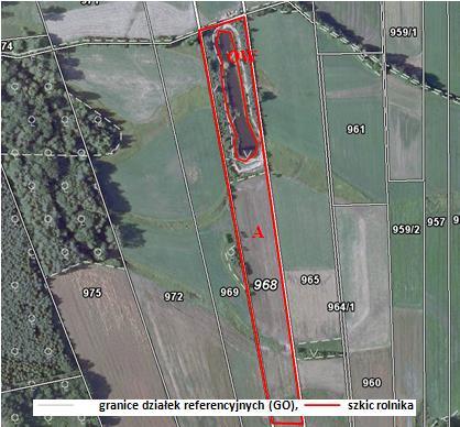 Rys. 53. Stwierdzono, że OW w danych graficznych przekazanych przez ARiMR ma pow.