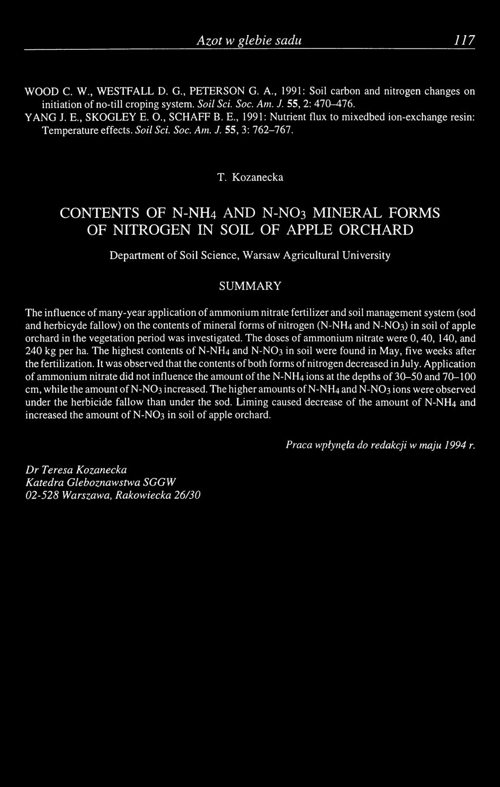 mperature effects. Soil Sei. Soc. Am. J. 55, 3: 762-767. T.