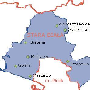 - Parzeń (28,5 km) - Brudzeń Duży (32,0 km) - Cieślin (39,0 km) - Sierpc (65,0 km) Szlak na niektórych