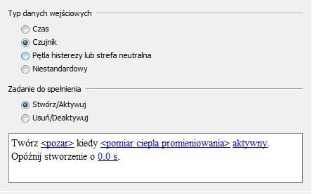 Następnie, w ustawieniach urządzenia fazy stałej, należy wybrać parametr ciepło promieniowania i ustawić punkt nastawczy na wartość 10 kw/m 2.