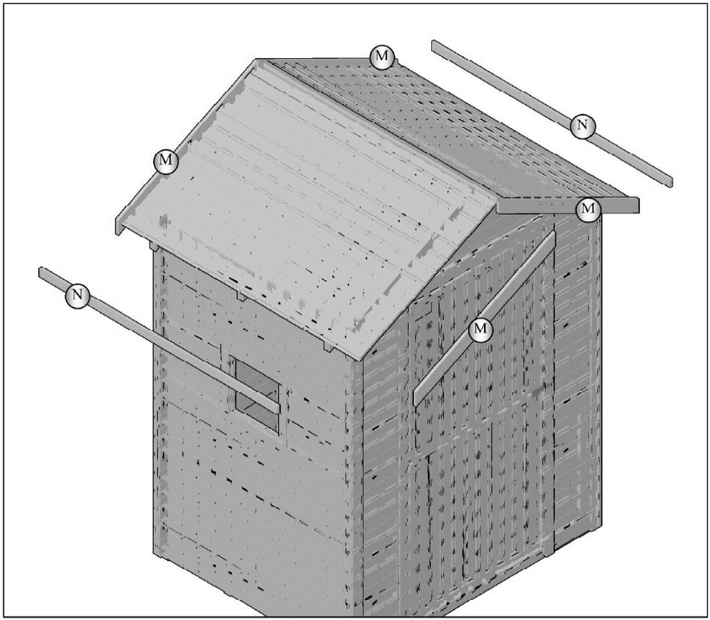 7. Listwy opierzeniowe dachu. Wokół dachu naleŝy zamontować deski opierzeniowe, które powinny być przymocowane równolegle do zewnętrznych połaci dachu.