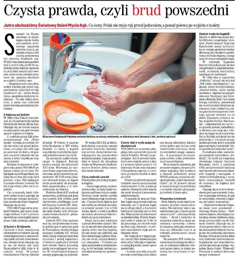 Medium: Prasa Tytuł: Dziennik Polski Data: 14 października 2017 Nagłówek: Jutro obchodzimy Światowy Dzień