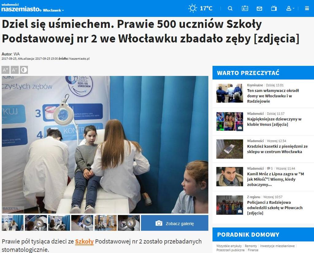 Tytuł: wloclawek.naszemiasto.pl Data: 25 września 2017 Nagłówek:. Dziel się uśmiechem.