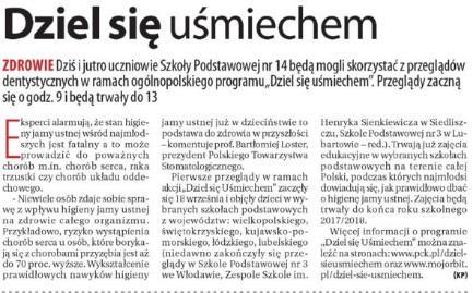 Medium: Prasa Tytuł: Dziennik Wschodni Data: 8 listopada 2017 Nagłówek: