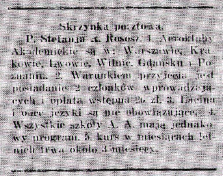 Początki Aeroklubu Gdańskiego W 1925 r.