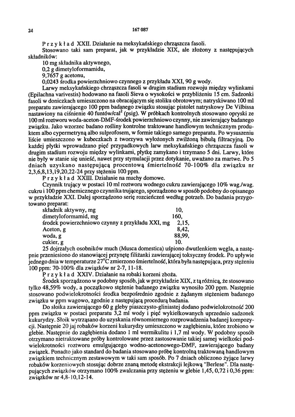 24 167 087 Przykład XXII. Działanie na meksykańskiego chrząszcza fasoli.
