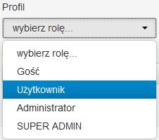 Użytkownik oraz Gość. Parametr ten pozwala na pogrupowanie użytkowników na grupy użytkowników posiadających zbliżony zakres uprawnień. checkbox Użytkownik aktywny?
