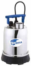OPTIMA Pompy elektryczne zatapialne ze stali AISI 304 Pompa elektryczna zatapialna do wody zanieczyszczonej z układem hydraulicznym ze stali nierdzewnej AISI 304.