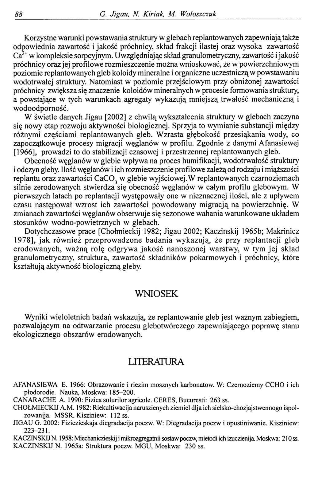 88 G. Jigau, N. Kiriak, M.