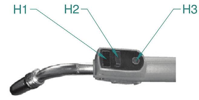 Symbol Znaczenie Zakres (domyślny) ISP (Prędkość początkowa) Prędkość początkowego podawania drutu 10-100 % (30 %). PrG (Czas przedwypływu gazu) Przedwypływ gazu 0-20 s (0,1 sek.