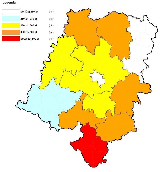 MAPY, INFOGRAFIKA Dochody własne gmin, miasta na