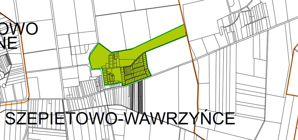 Zakres przestrzenny obszar rewitalizacji Szepietowo - Wawrzyńce