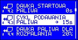 14 Czas zwiększania obrotów czas przez jaki obroty wentylatora są płynnie zwiększane przy przejściu z mocy minimalnej lub modulowanej na wyższy poziom mocy.