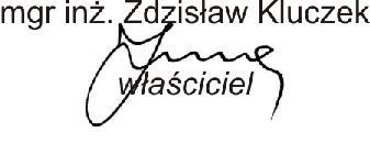 DEKLARACJA ZGODNOŚCI Producent: Przedsiębiorstwo Wielobranżowe KEY Zdzisław Kluczek 11-200 Bartoszyce, ul.