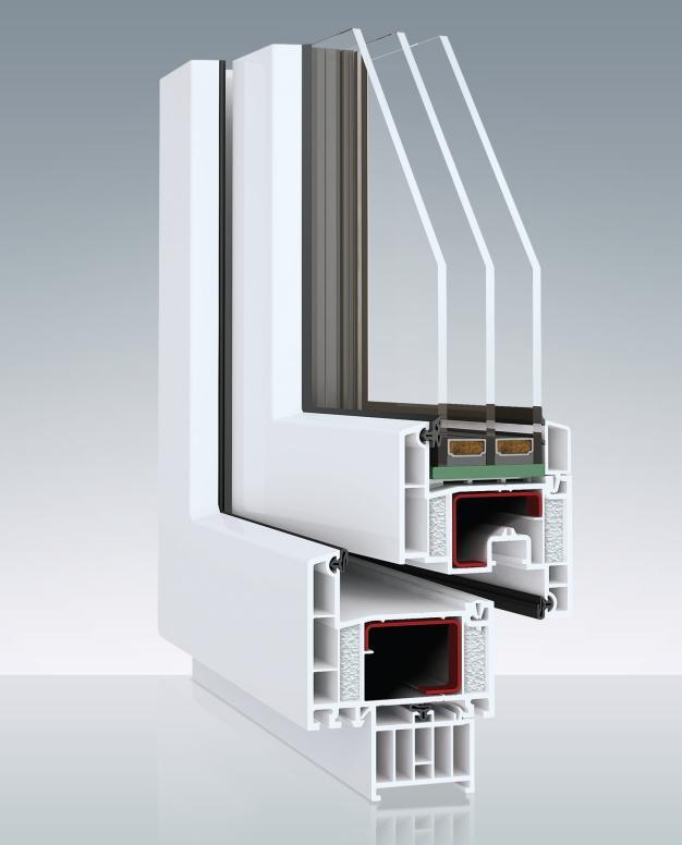 System okien ENCORE wykonany jest z najwyższej jakości bezołowiowych profili PVC o głębokości zabudowy 80 mm.