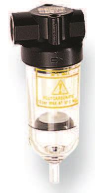 URZĄDZENIA MINIATUROWE OGÓLNEGO PRZEZNACZENIA Filtry standardowe F07 G1/8, G1/4 Wysoka wydajność usuwania wody W standardzie automatyczny spust kondensatu Duży przepływ przy miniaturowych rozmiarach