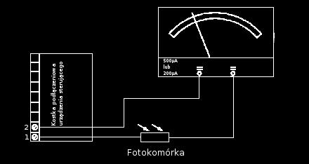 Pomiar prądu fotokomórki (tylko MZ 770) W celu dokonania pomiaru pradu fotokomórki, podłączyć przewody pomiarowe między gniazdko fotokomórki i wtyczkę.