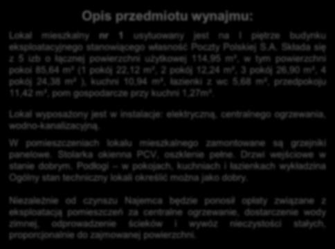 A. Składa się z 5 izb o łącznej powierzchni użytkowej 114,95 m², w tym