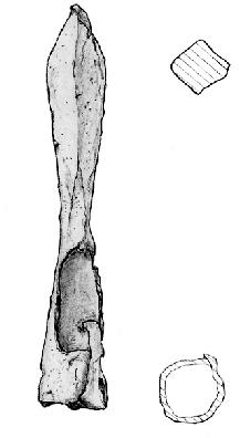 Jakub Nawrot, Agata Kucia 184 0 3 cm Ryc. 3. Kraków-Okół. Grot bełtu. Rys. A. Kucia. Fig. 3. Cracow-Okół. Bolt head. Drawing by A. Kucia. logii K.