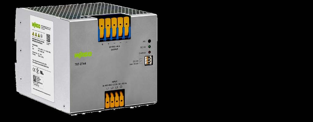 EPSITRON ECO POWER Ekonomiczny system zasilania Nowe ekonomiczne zasilacze EPSITRON ECO Power zasilane 3-fazowo z napięciem wyjściowym 24 V DC i 20 A lub 40 A, zapewniają niezawodne zasilanie maszyn