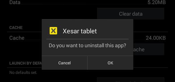 108 Tablet Xesar odinstalowanie aplikacji Xesar 4.