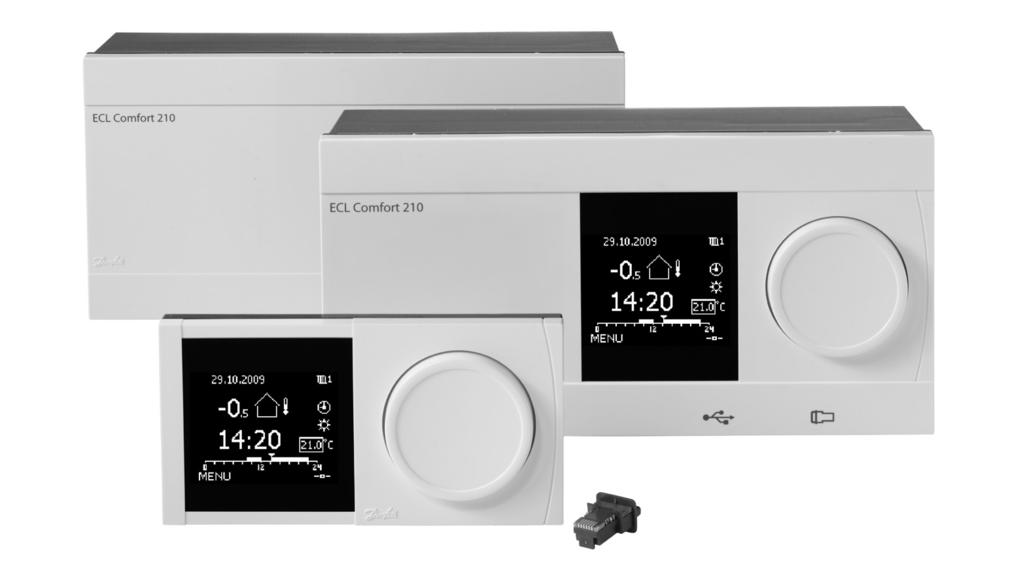 Regulator ECL Comfort 210, Panele zdalnego sterowania ECA 30/31 i klucze aplikacji Zaprojektowano w Danii Opis Regulator ECL Comfort 210 ECL Comfort 210 ECL Comfort 210 jest to elektroniczny