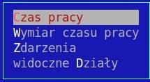 w którym widoku aktualnie się znajdujemy jest widoczna w lewym dolnym rogu ekranu, w ramce podsumowującej i może wyglądać np. tak: Tu widać, że jesteśmy w widoku czasu pracy, w tabeli realizacja.