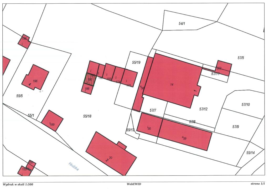 Tereny zabudowane: 55/17 Jedlinka ul.