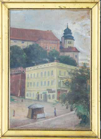 29. Maria Podlewska 1887 1958) Widok Wawelu olej/tektura 32,5 x 23 cm na odwrociu nalepka wypełniona