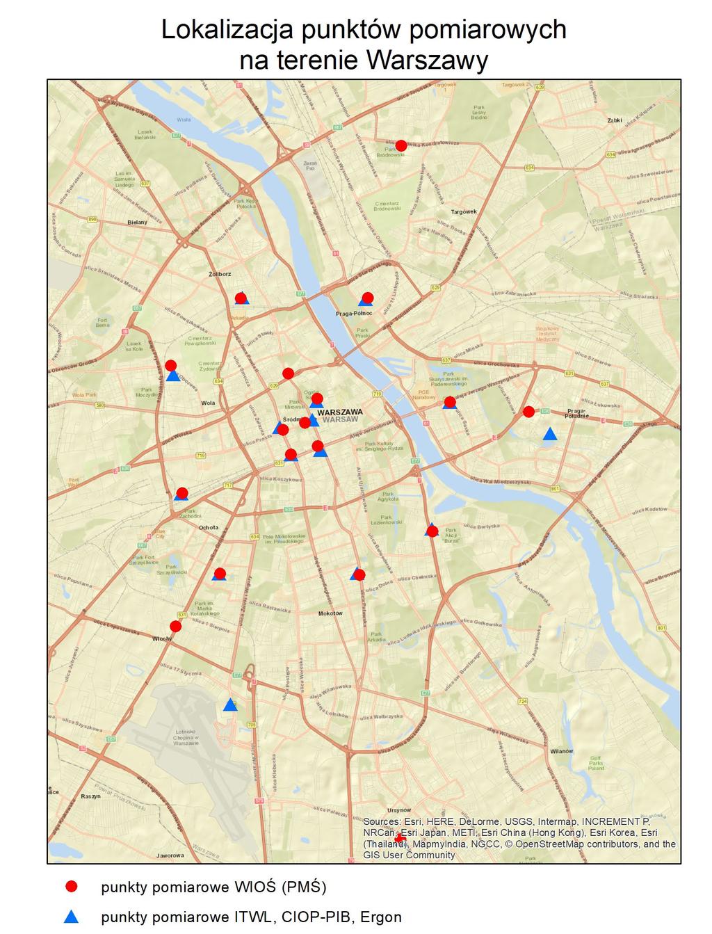 System monitoringu pól elektromagnetycznych pomiary na terenie Warszawy (1) W ramach monitoringu pól elektromagnetycznych w Warszawie wyznaczono 18 punktów pomiarowych z czego