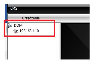 Domyślny adres IP kamery to: 192.168.1.10. Kiedy urządzenie nie jest znajdywane przez program sprawdź podsieć.