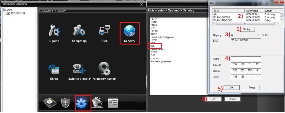 USTAWIENIE WI-FI Aby przejść do ustawień Wi-Fi należy wybrać System->Konf.