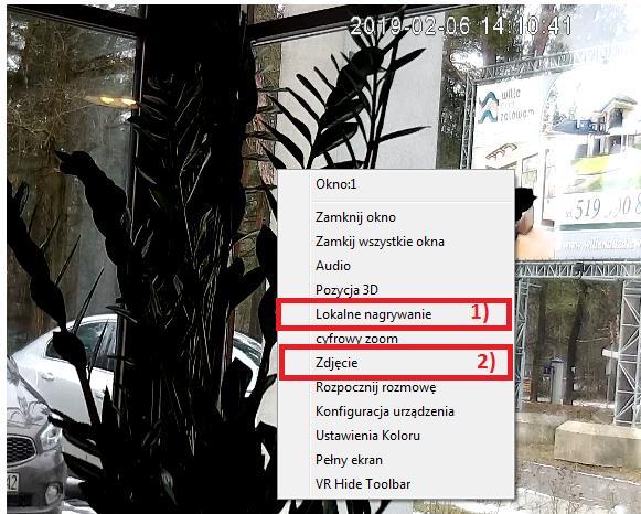 1) Nagrywanie 2) Wykonanie zdjęcia 6)