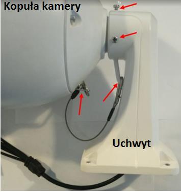 2) Załóż uchwyt na kopułę kamery i dokręć