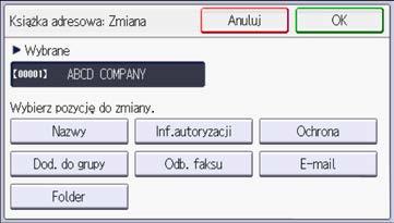 6. Skanowanie 6. Naciśnij przycisk [Inf.autoryzacji]. 7. Nacisnąć [Autoryzacja folderu], a następnie [Określ inne inf.autor].