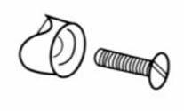 Put the spacer (H) in the wall bracket and put the small screw (G) in the hole in the wall